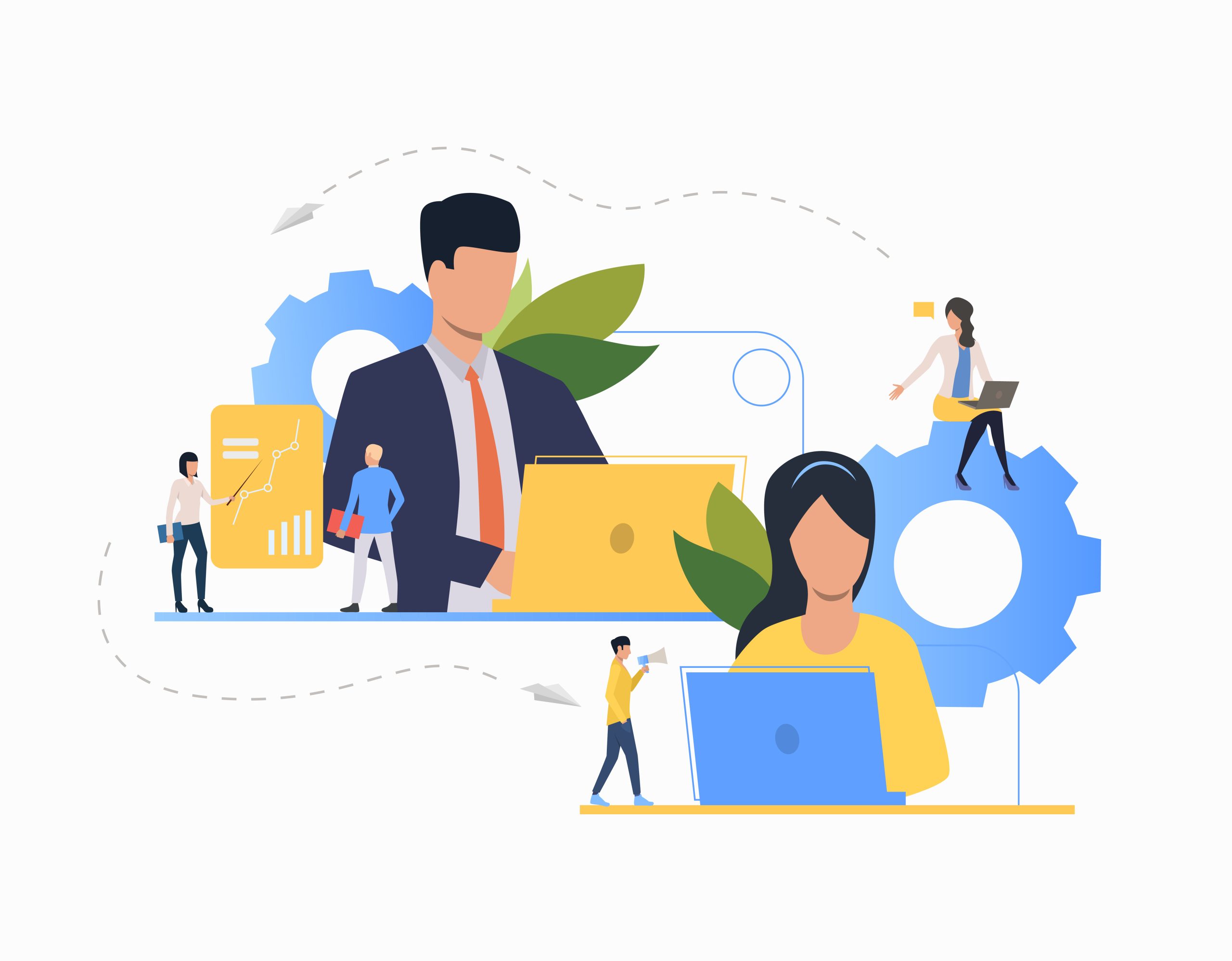 Communication flat icon Hiring vs. Outsourcing: 6 Reasons One Might Be Better