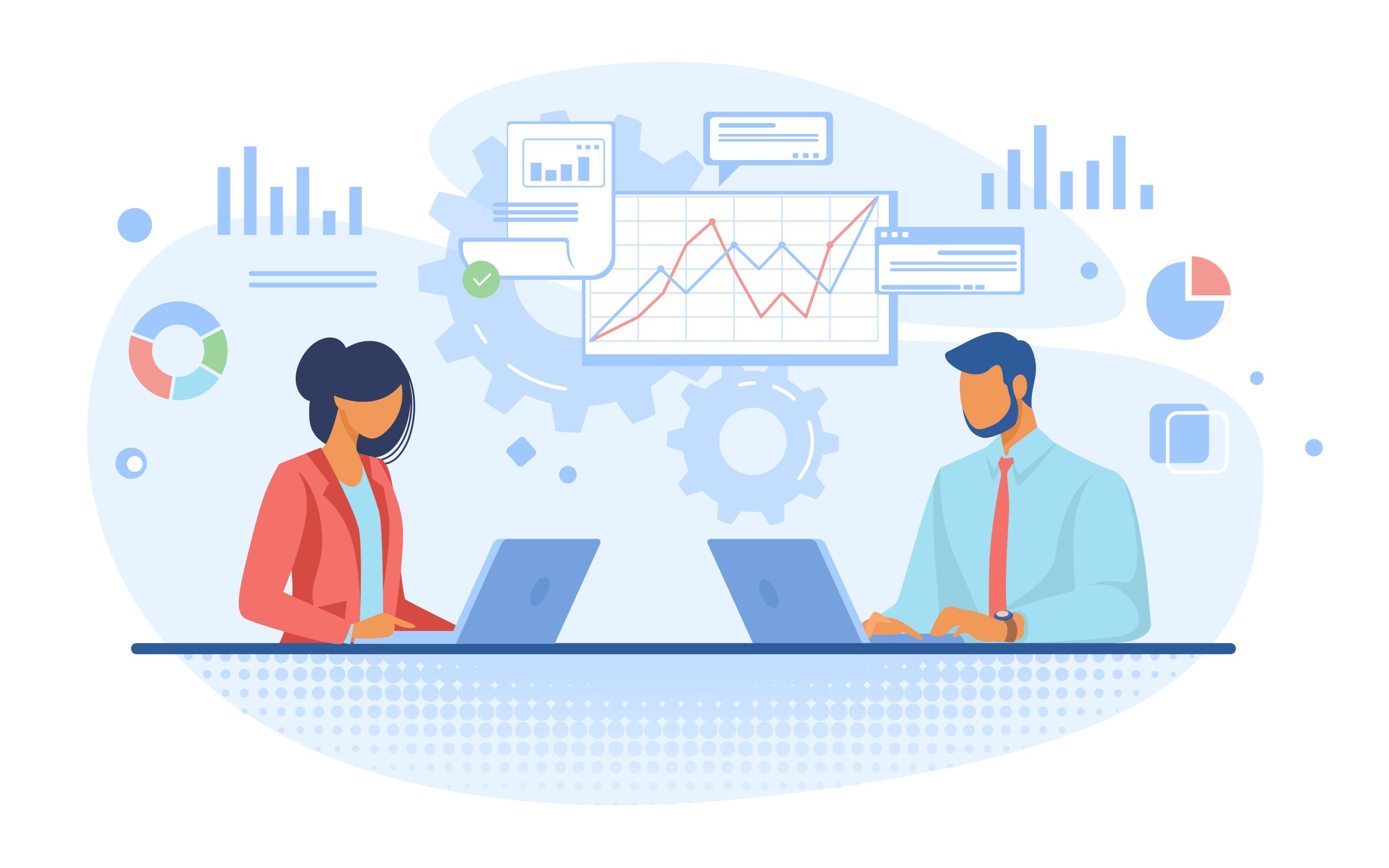 Couple of professionals analyzing graphs 5 Reasons CFO Services Are Very Important to Your Business